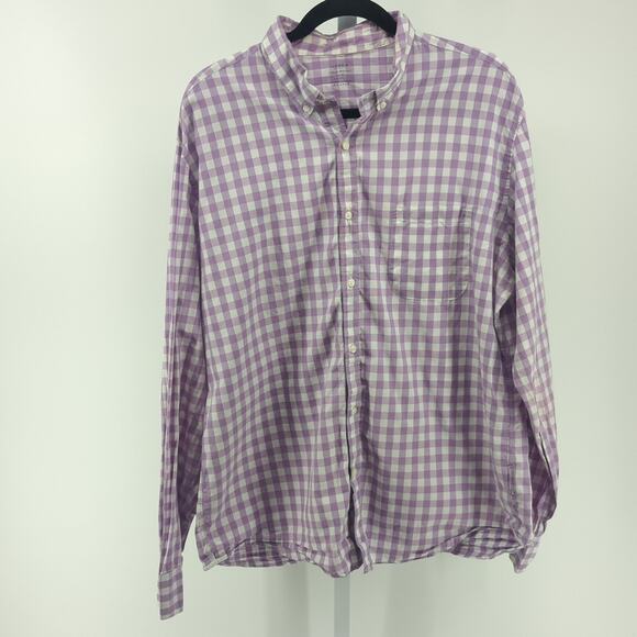 J Crew Shirt Mens XL Purple Gingham Check Button Down Cotton Smart Casual Office - Picture 1 of 8
